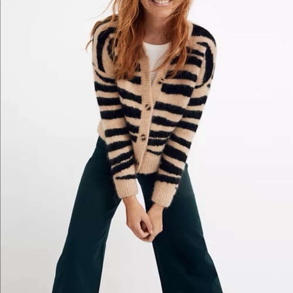 Madewell Tiger Stripe Deville Cardigan Sz XXS